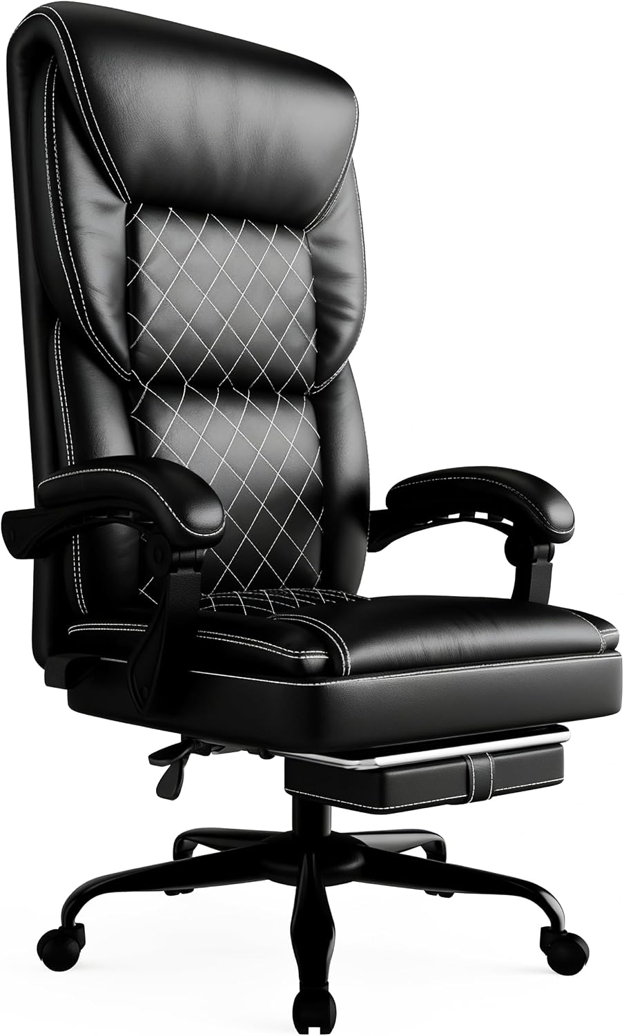 Gaming Chair with Pocket Spring Cushion and Footrest, Ergonomic Computer Chair for Adults, Breathable PU Leather Game Chair