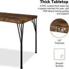 Dining Table Set for 4 with 1.6" Thick Tabletop, 5-Piece Kitchen Table Set, Space-Saving Rectangular Dining Room Kitchen Table Chair Set for Small Space,Dinette,Apartment,Rustic Brown