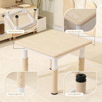 Kids Table and Chairs Set, 23.6''L x 23.6''W Toddler Table and Chairs, Height Adjustable Kids Study Table for Ages 2-10, Graffiti Desktop Children Activity Table with Anti-Slip Foot Covers