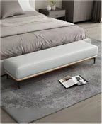 Modern Bedroom Bench, PU Leather Entrance, Upholstered Bed Stool with Metal Legs, for Living Room, Foyer, Dining, Bedrooms Entryway(150 * 50 * 40cm)