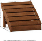 Furinno TIOMAN Outdoor Footstool, Small Adirondack Foot Stool, Vanity Stool, in Teak Oil, for Patio, Garden, Porch, Light Wood