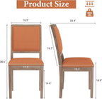 Dining Chairs Set of 2, Mid Century Modern Upholstered Dining Room Chairs, Fabric High Back Kitchen Chairs with Nailhead Trim and Wood Legs for Living Room Kitchen Restaurant, Orange
