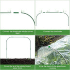 8 Sets 41.3"x31.5" Garden Hoops for Raised Beds, Greenhouse Hoops Grow Tunnel Durable Removable Row Cover Hoops for Garden Netting DIY Kits with 24 Clips