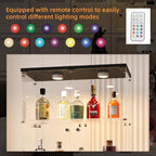 4-Shelf Glass Display Cabinet with LED Lights and Lock,Curio Cabinets Display Case with 2 Door,Tempered Glass Collection Display Showcase for Living Room,Exhibition Hall 64.7"x 32"x 14.4" Black