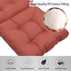 Magpie Fabrics Indoor/Outdoor Tufted High Back Chair Cushion Set of 2, Waterproof Deep Seating Rocking Chair Outdoor Chaise Lounge Sun Lounger Chair Cushions(Coral)