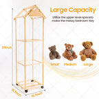 Stuffed Animal Storage, Stuff Animal Holder Organizer Display Shelf | Wooden Zoo Stuffed Animals Storage with Length Adjustable,360° Swivel Wheels Stuffed Animal Storage for Living Room Bedroom