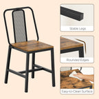 YATINEY Dining Chairs Set of 4, Farmhouse Kitchen Room Chairs, Rustic | Industrial Kitchen Chairs, Ergonomic Backrest, Wooden, MDF Board and Metal Legs, Easy Assembly, for Kitchen, Living Room