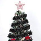 FOIMAS 33FT Black Tinsel Garland,Halloween Metallic Tinsel Garland Twisted Hanging Garland for Halloween Christmas Tree Fireplace Home Decoration