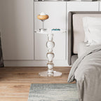 Acrylic Side Table, Acrylic end Table, Clear Small Round Side/End Tables with Support Rod, Modern Drink Table/Nightstand for Living Room Bedroom Lobby Balcony, 15.7'' L x 15.7'' W x 22.6'' H