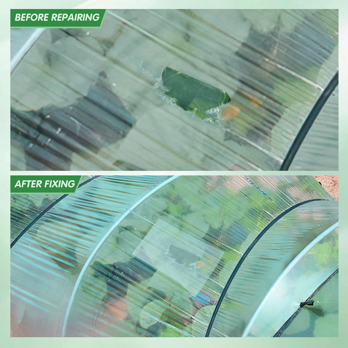 DGSL Greenhouse Repair Tapes, 2" x115' Greenhouses Cover Plastic Sheeting Tape, 6.3 mil Thickness Clear Greenhouse Plastic Tape for Seaming and Sealing