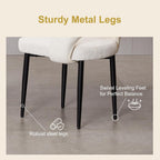 Modern Dining Chairs, Fabric Upholstered Accent Kitchen Chairs with Comfy Padded Seat & Sturdy Metal Legs, Side Farmhouse Chairs for Dining Room, Living Room, Restaurant (Beige, Set of 6)