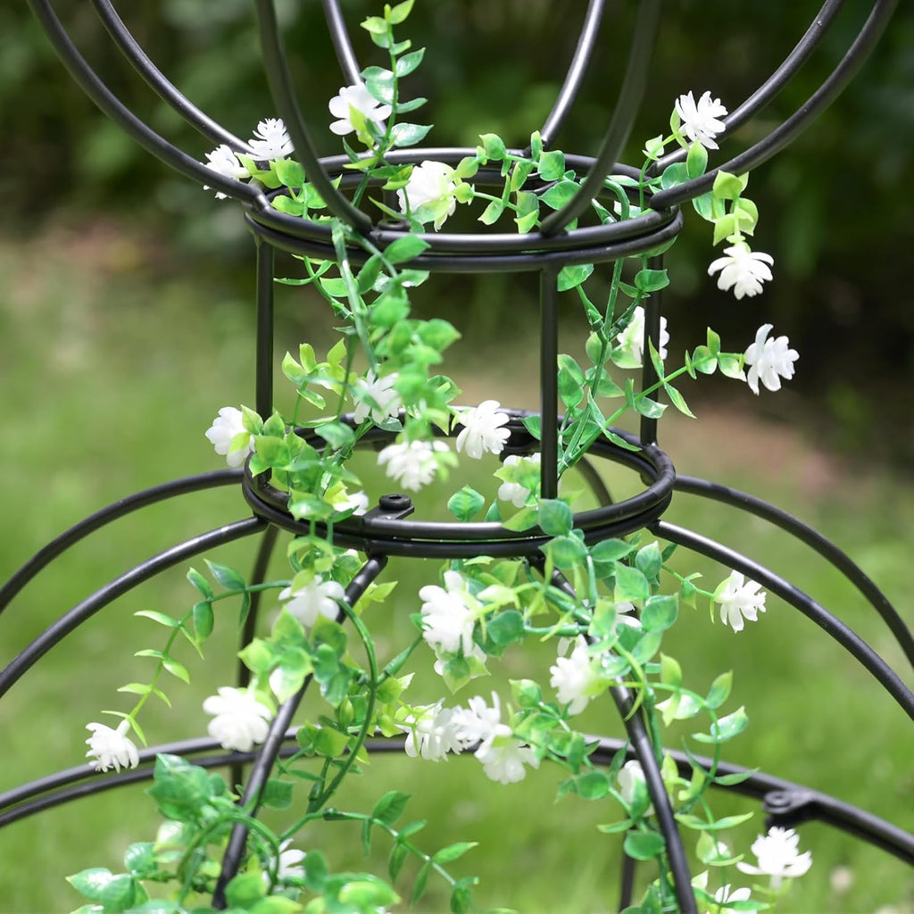48.8"x17" Metal Obelisk Trellis for Climbing Plants | Unique Outdoor Support for Rose Bushes and Tall Vines | Durable & Weather-Resistant Garden Decor