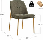 CHITA Modern Dining Chairs Set of 6, FSC Certified Metal Dining Chair for Dining Room, Moss Green