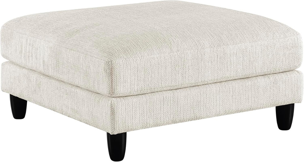 Lexicon Modern Ottoman, Foot Stools, Living Room Foot Rest, Module for Sectional Sofa, 40" Microfiber Upholstery Square Ottoman for Living Room/Bedroom, Assembled, Beige