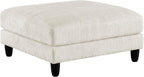 Lexicon Modern Ottoman, Foot Stools, Living Room Foot Rest, Module for Sectional Sofa, 40" Microfiber Upholstery Square Ottoman for Living Room/Bedroom, Assembled, Beige