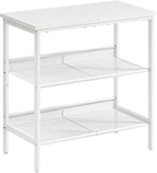 HOOBRO End Table, 3-Tier Narrow Side Table, Nightstand with 2 Flat or Slant Adjustable Shelves for Small Spaces, Hallway, Living Room, Bedroom, Sturdy, Easy Assembly, White WT23BZ01G1