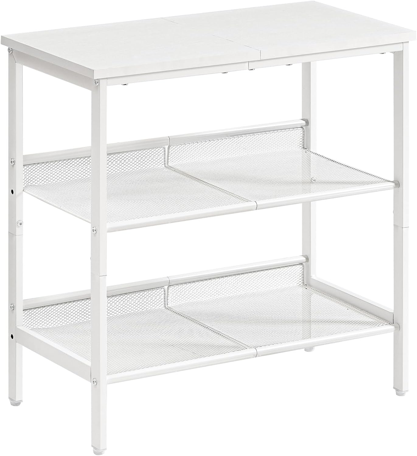 HOOBRO End Table, 3-Tier Narrow Side Table, Nightstand with 2 Flat or Slant Adjustable Shelves for Small Spaces, Hallway, Living Room, Bedroom, Sturdy, Easy Assembly, White WT23BZ01G1