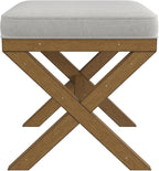 Hillsdale Somerset Backless Wood Vanity Stool for Makeup Room or Bathroom, Dark Driftwood