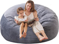 3 ft Bean Bag Chair, Bean Bag Chairs for Adults,3 Foot,Dark Grey | Memory Foam Filling,Beanbag Sofa for Living Room,Ultra Soft Velvet Cover,Convenient Pocket & Pull-Handle