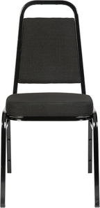Flash Furniture Hercules Series Trapezoidal Back Stacking Banquet Chair with 2.5" Thick Seat in Black Fabric - Black Frame