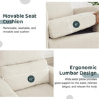 Swivel Rocker Recliner, Oversized Manual Nursery Glider Rocking Recliner Chair with Removable Cushion, Upholstered Corduroy Swivel Reclining Chair for Nursery Living Room Bedroom, Cream White