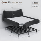 Homkdom Cloud Bed Frame Queen Size with 9.4" Removable Headboard