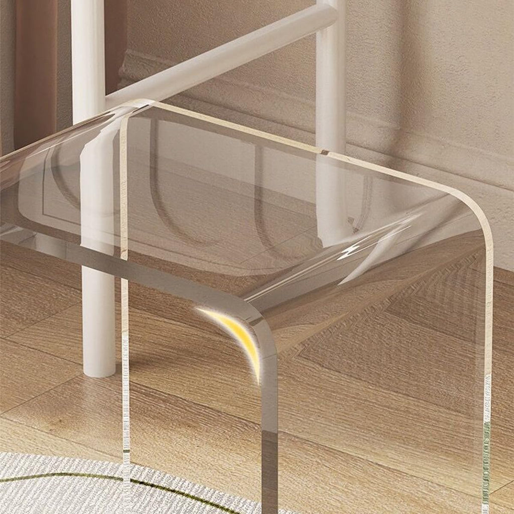 Acrylic 15 Inch Small Stool Set of 2,Multi-Use as Shower/Water-Resistant Stool,Clear Footstool for Bathroom, Seating and Placing Items (10.6" D x 15.7" W x 14.1" H（2PCS)