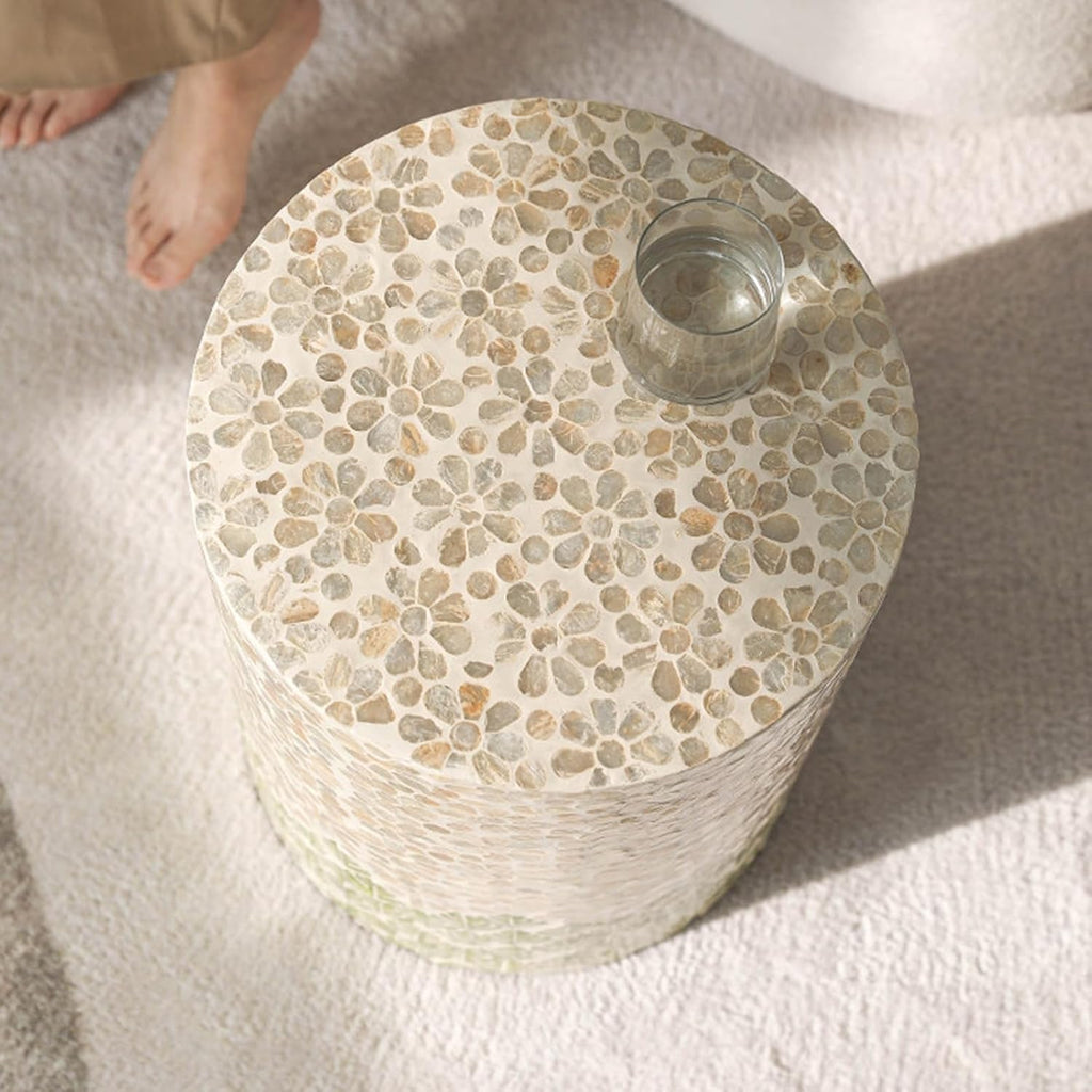 Bedside Side Table, Seashell-Style Side Table, Balcony, Living Room Sofa Corner Table Stool
