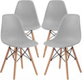 Furmax Modern Style Dining Chair Mid Century Modern DSW Chair, Shell Lounge Plastic Chair for Kitchen, Dining, Bedroom, Living Room Side Chairs Set of 4