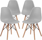 Furmax Modern Style Dining Chair Mid Century Modern DSW Chair, Shell Lounge Plastic Chair for Kitchen, Dining, Bedroom, Living Room Side Chairs Set of 4