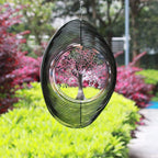 SPRING SONG Tree of Life 3D Wind Spinner for Yard and Garden Mirrored Stainless Steel Spinner Indoor and Outdoor Hanging Decor Crafts Ornament Gifts Kinetic Art Yard Garden Spinner