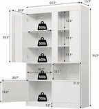 IRONCK Kitchen Pantry Cabinet, 70.7 Inch Tall Pantries, Pantry Cabinet with Acrylic Doors, Freestanding Kitchen Cabinet with Storage for Dining Room, Kitchen
