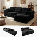 Modular L Shaped Sectional Couch, Cloud Style Sofa with Deep Seat Cushions, Sofa for Living Room and Apartment, Easy Assembly Couch in a Box (Black, 96" L Shape with Right Facing Chaise)