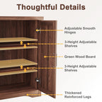 Memobarco Fluted Buffet Cabinet with Storage Accent Sideboard,Modern Credenza with 2 Doors & Adjustable Shelves,Wood Coffee Bar Table Console for Dining Room Kitchen Living Room Entryway, Walnut