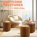 17 Inch Folding Paper Stool, 660lb Load Kraft Honeycomb Structure, 1.2" Ultra-Thin Flat Fold, Eco-Friendly Minimalist Stool for Home Camping Small Spaces, Brown