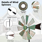 Viveta Wind Spinners Outdoor,13”Kinetic Wind Spinner Metal Vintage Windmill for Outdoor Garden Patio Yard Decor,Green