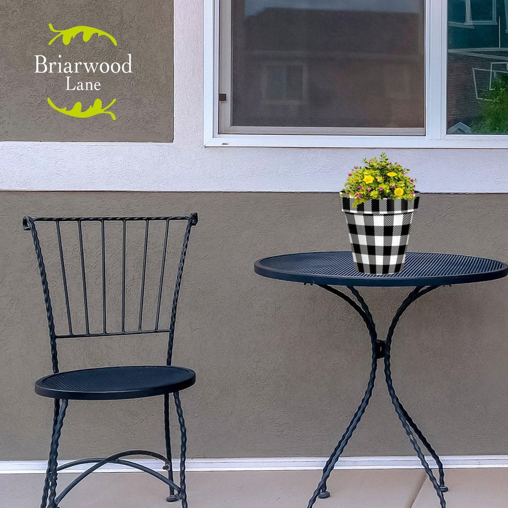 Briarwood Lane Black and White Buffalo Check Small Planter
