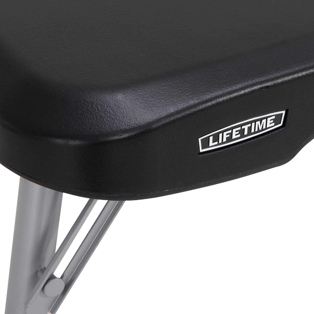 LIFETIME Stacking Compact Folding Table, 30 in. x 20 in., Black and Silver, Indoor/Outdoor