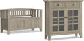 SIMPLIHOME Acadian Solid Wood 48 inch Wide Storage Bench that Seats 2 and 36 inch Wide Storage Cabinet in Distressed Grey for the Living Room, Entryway, and Family Room, Transitional Style
