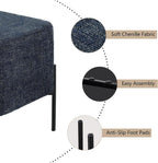 Get Set Style Square Foot Stool, Modern Linen Vanity Stool Chair Upholstered Foot Rest Sofa Side Foot Stool Ottoman Seat for Living Room, Bedroom, Entry, Hallway, Office