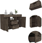 2-Drawer Sideboard Dark Walnut,Large Capacity Dining Cabinet,for Kitchen