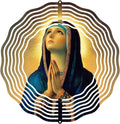 Virgin Mary Prayer Wind Spinner, Metal Wind Spinners Outdoor Indoor, Religious Virgin Mary Hanging Garden Decor for Outside, Stainless Wind Spinners for Yard and Garden 10 inch 3D (25.76X25 CM)