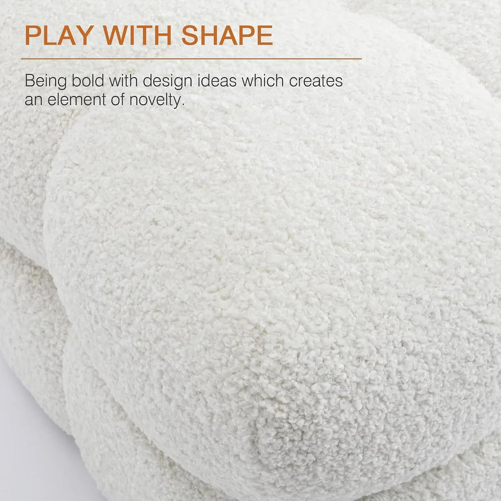 Zesthouse Square Pouf Ottoman Footstool, Modern Vanity Chair for Bedroom