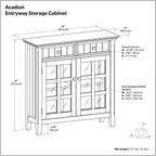 SIMPLIHOME Acadian Solid Wood 48 inch Wide Storage Bench that Seats 2 and 36 inch Wide Storage Cabinet in Distressed Grey for the Living Room, Entryway, and Family Room, Transitional Style