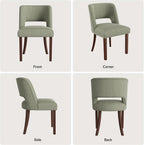Dining Chairs Set of 6,Modern Dining Room Chairs with Thick Cushions,Linen Upholstered Kitchen Dining Chairs with Wood Legs for Kitchen Dining Room Living Room,Green