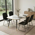 HIPIHOM 47''Dining Table Set for 4,Modern Wood Dining Table,Leather Dining Chairs 4,Table and Chairs Set of 4,Ideal for Kitchen Dining Room
