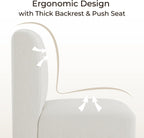 CHITA Dining Chairs with Casters Set of 4, FSC Certified Upholstered Armless Modern Rolling Dining Chairs with Rollers for Bedroom Reading Room Living Room, Fully Assembled, Moss Green