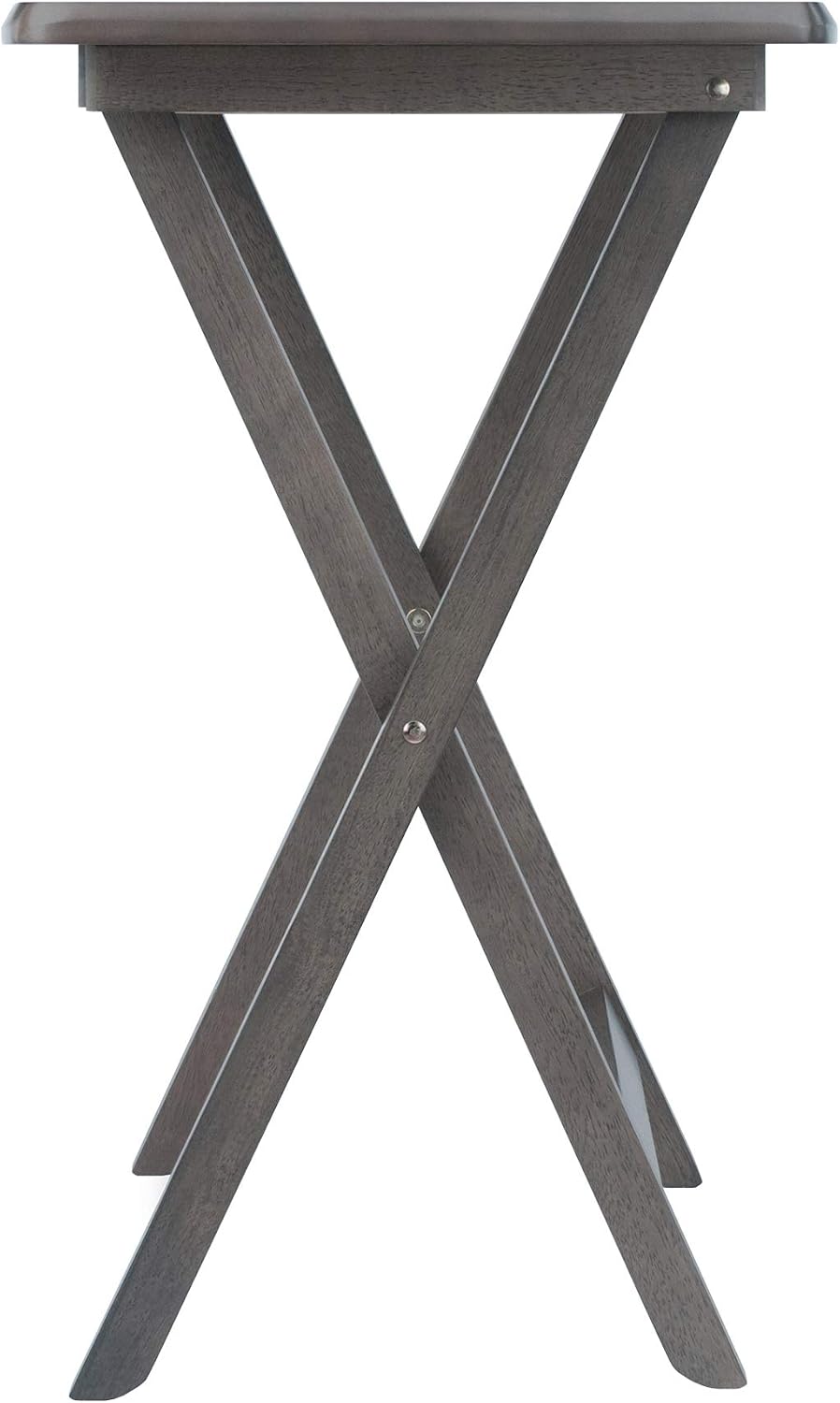 WINSOME Dorian Oversized Snack Table Set, Oyster Gray (Brown Base) (replace color may vary)., 23.62 x 15.75 x 25.51, 5pc