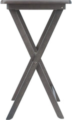 WINSOME Dorian Oversized Snack Table Set, Oyster Gray (Brown Base) (replace color may vary)., 23.62 x 15.75 x 25.51, 5pc