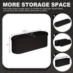 PINPLUS Storage Ottoman Bench Tufted Oval Ottomans Bench Foot Rest, Chest Box Velvet Bench with Storage 43"x15"x15" (Black)